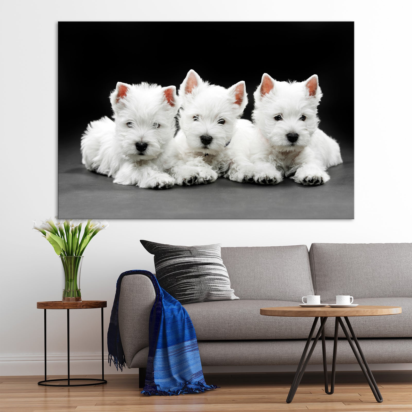 Animals No. 001, shown framed in a room by day