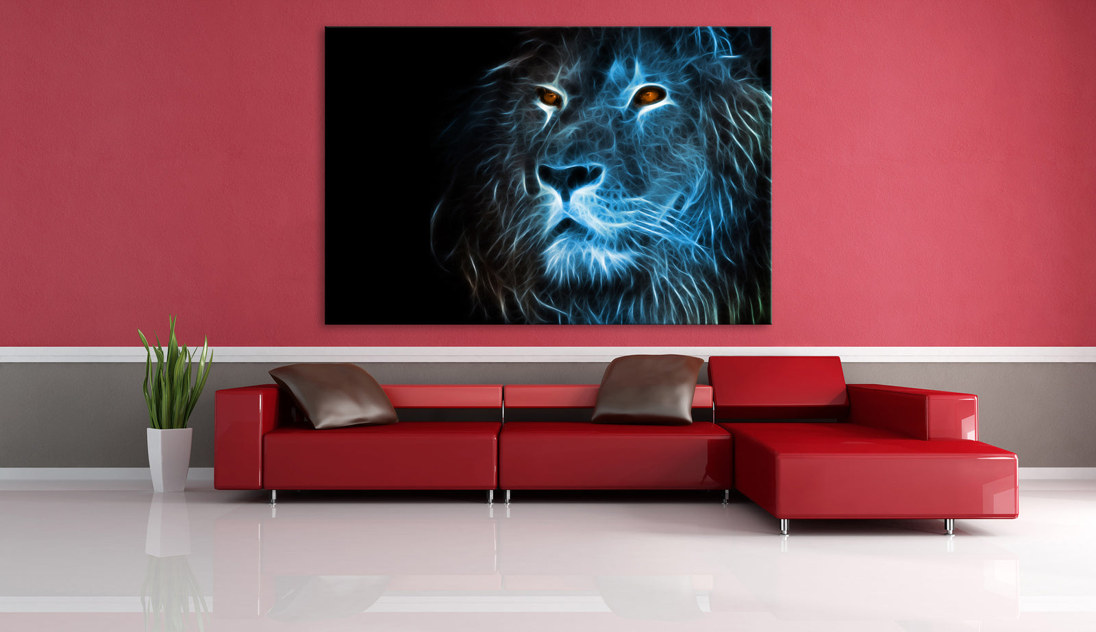 Animals No. 004, shown framed in a room by day