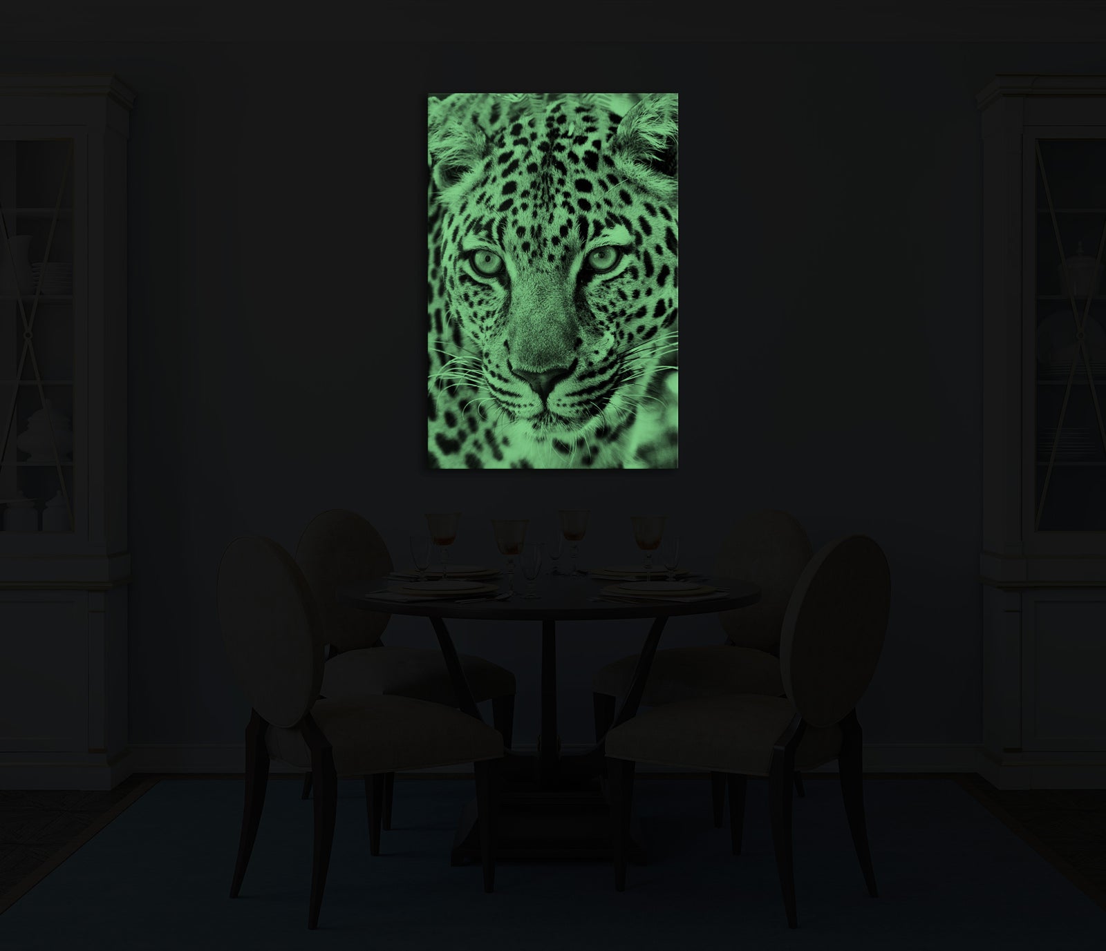 Animals No. 007, glowing in a room at night