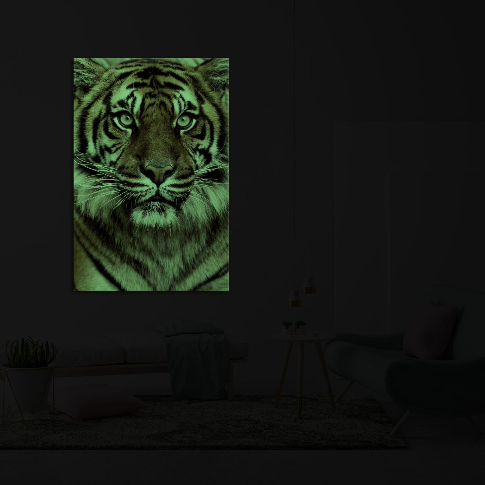 Animals No. 009, glowing in a room at night