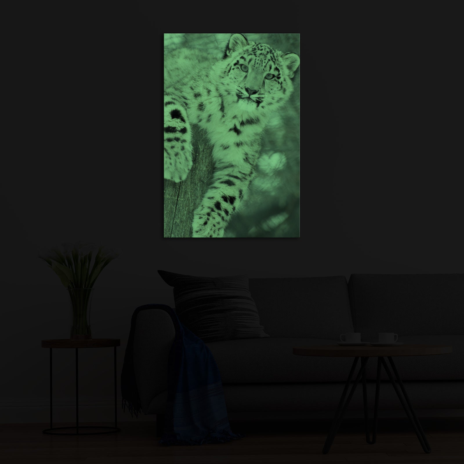 Animals No. 011, glowing in a room at night