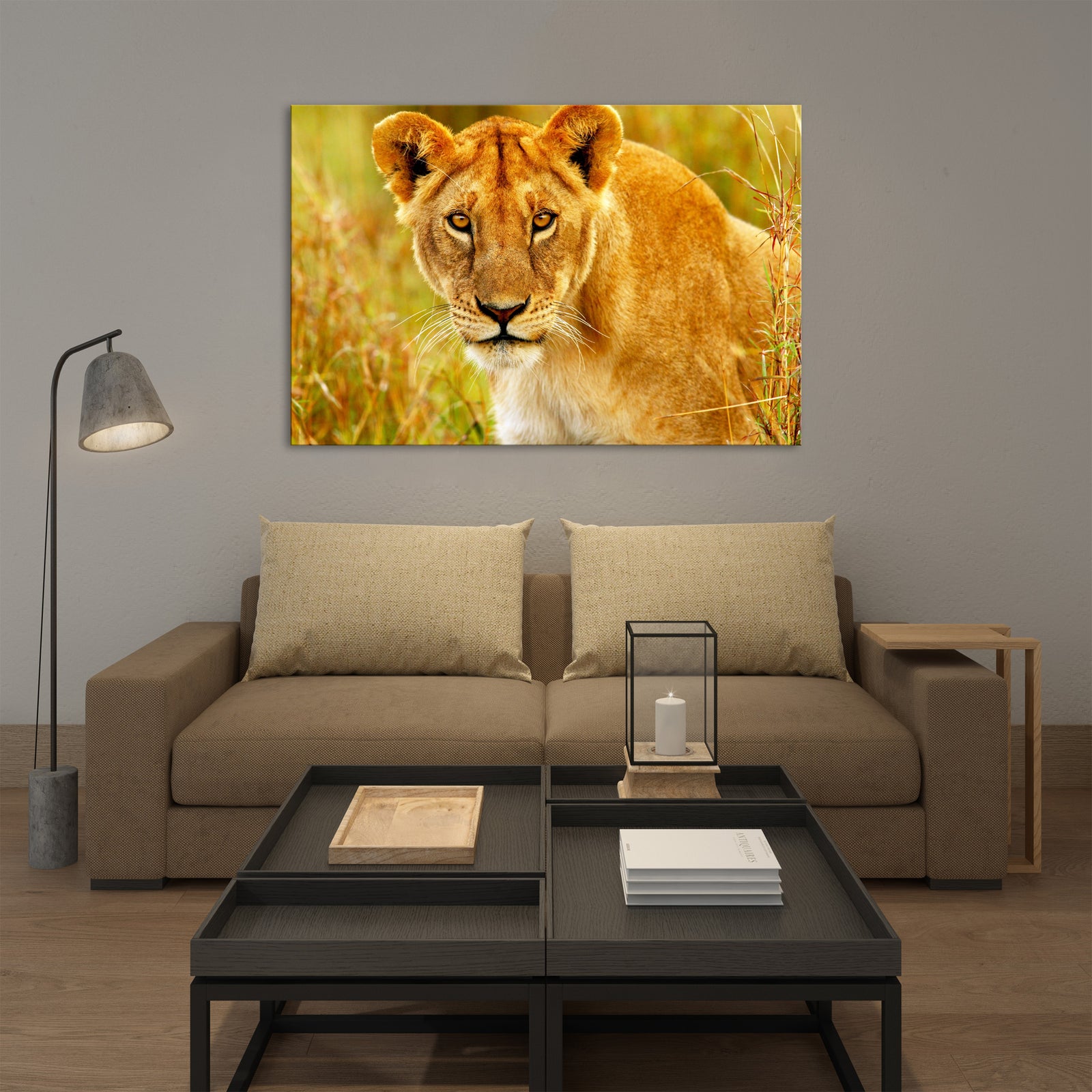 Animals No. 012, shown framed in a room by day