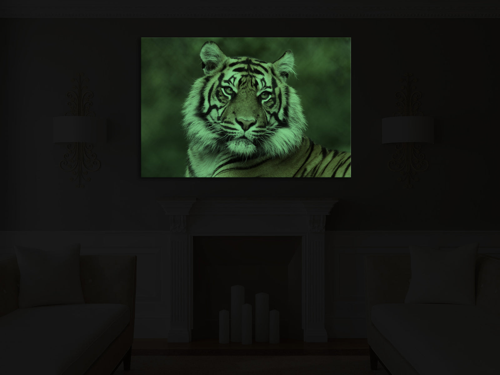 Animals No. 014, glowing in a room at night