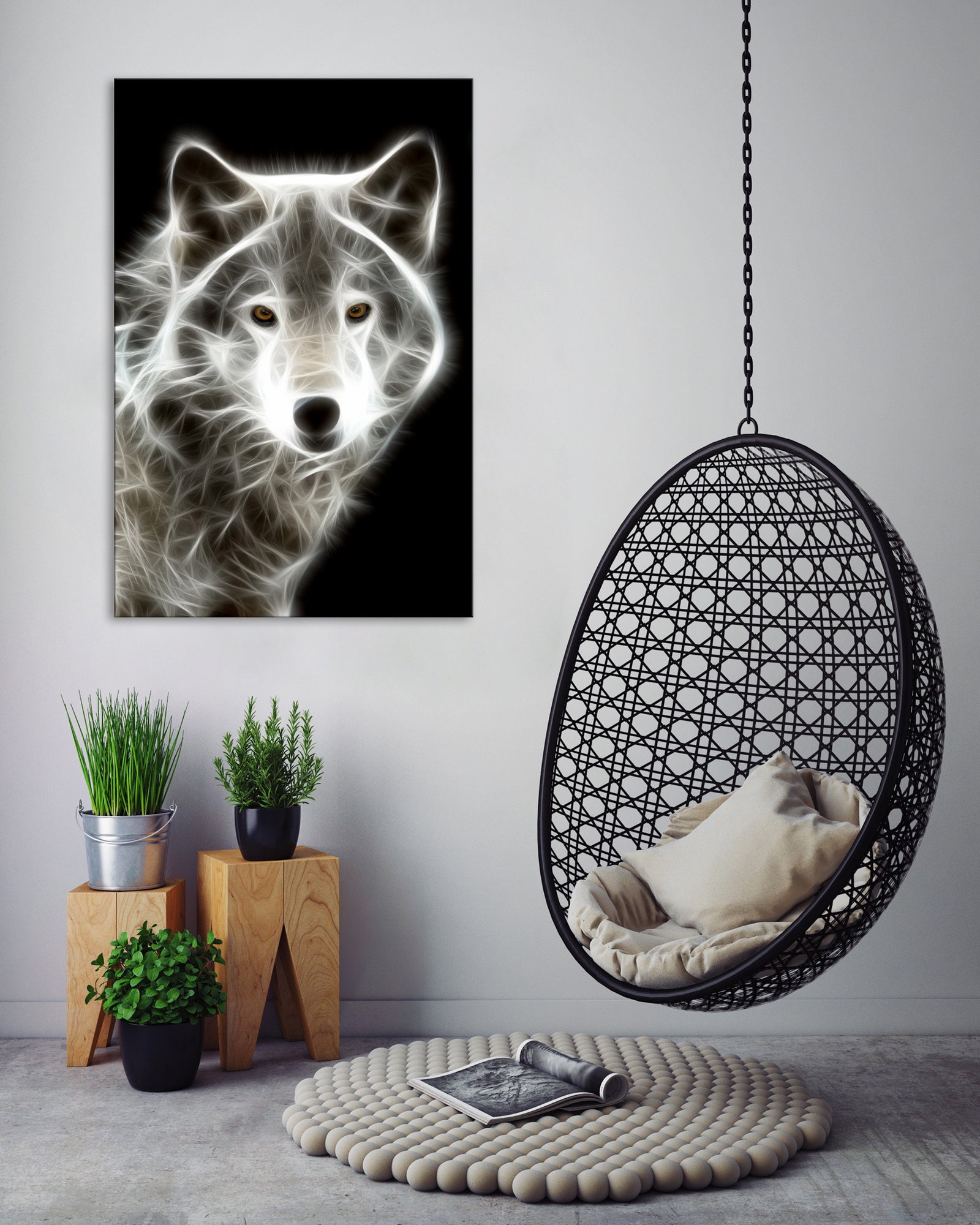 Animals No. 017, shown framed in a room by day
