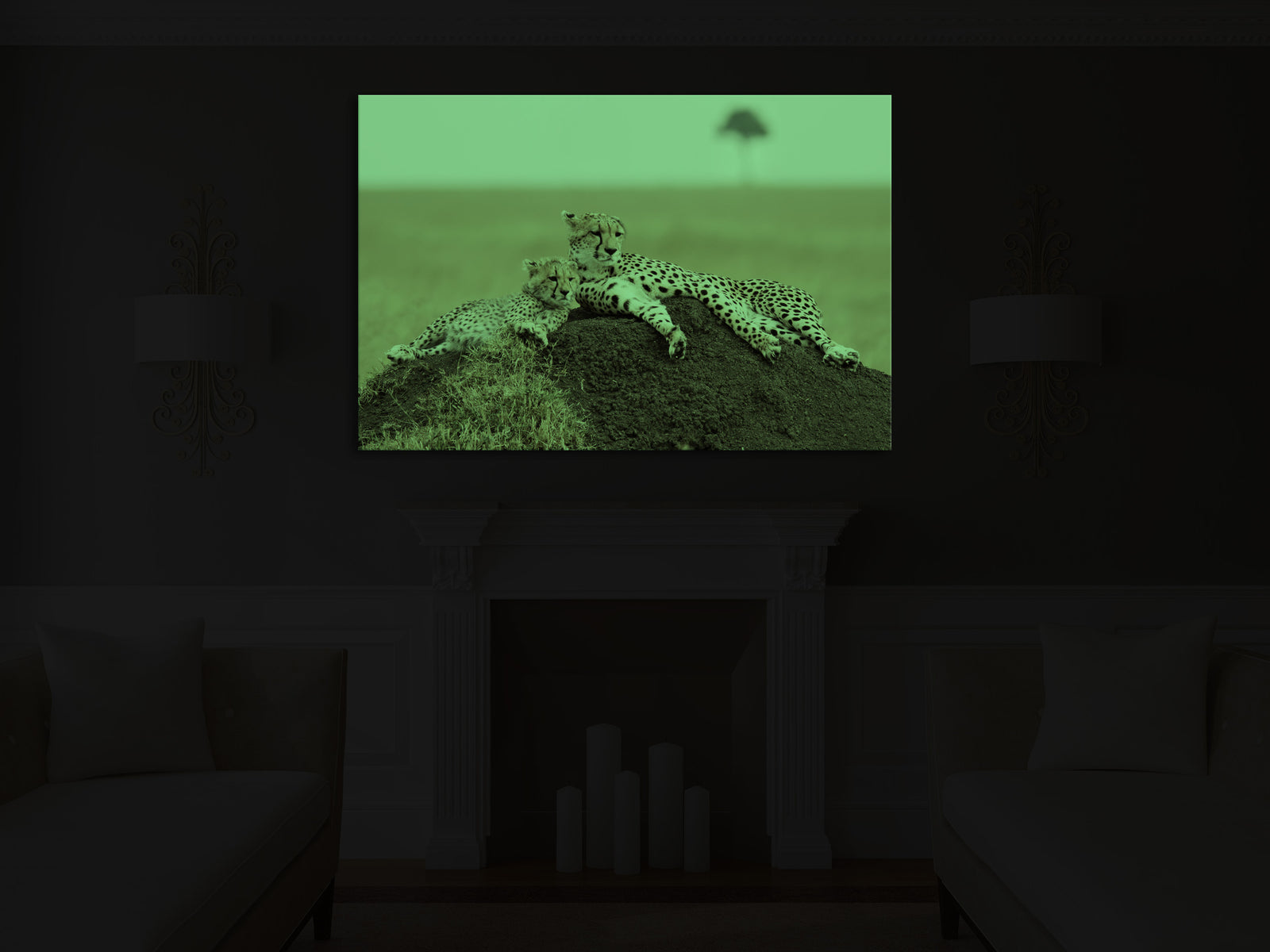Animals No. 018, glowing in a room at night