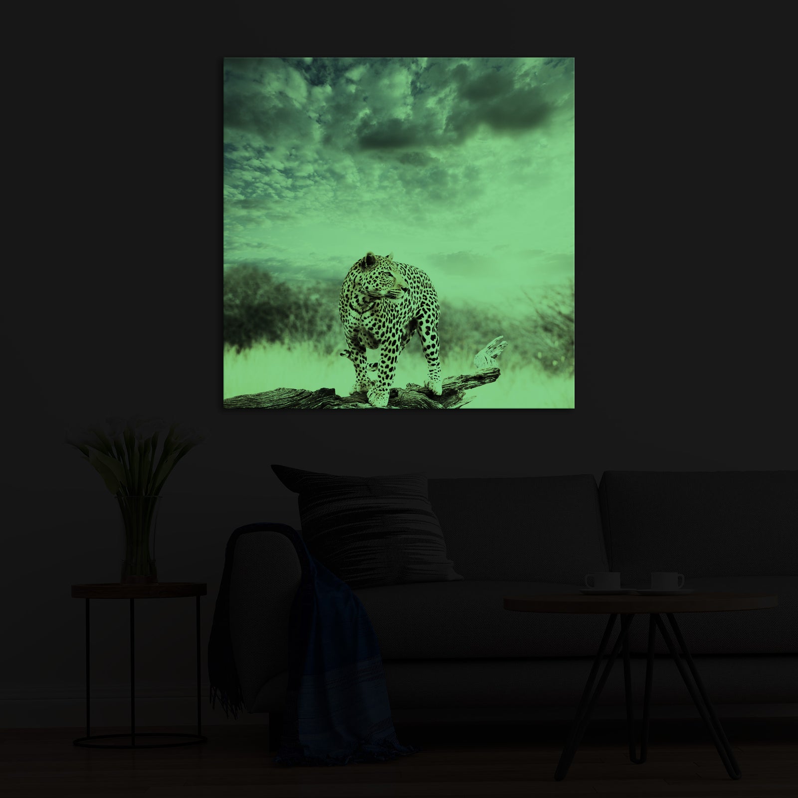 Animals No. 019, glowing in a room at night