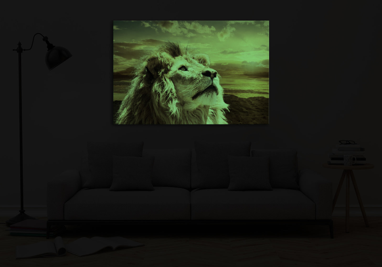 Animals No. 023, glowing in a room at night