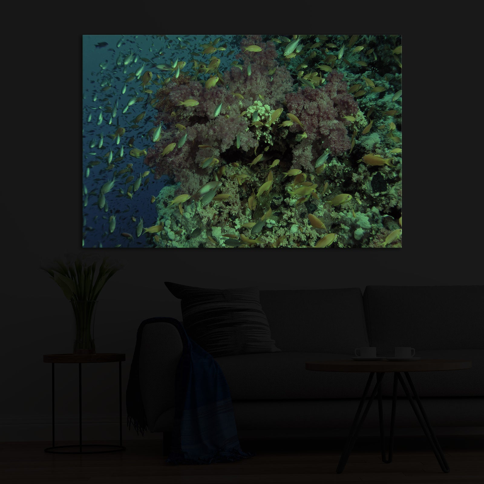 Animals No. 025, glowing in a room at night