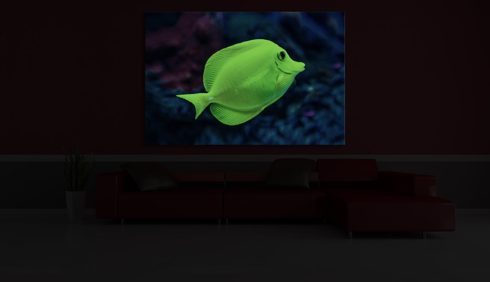 Animals No. 026, glowing in a room at night