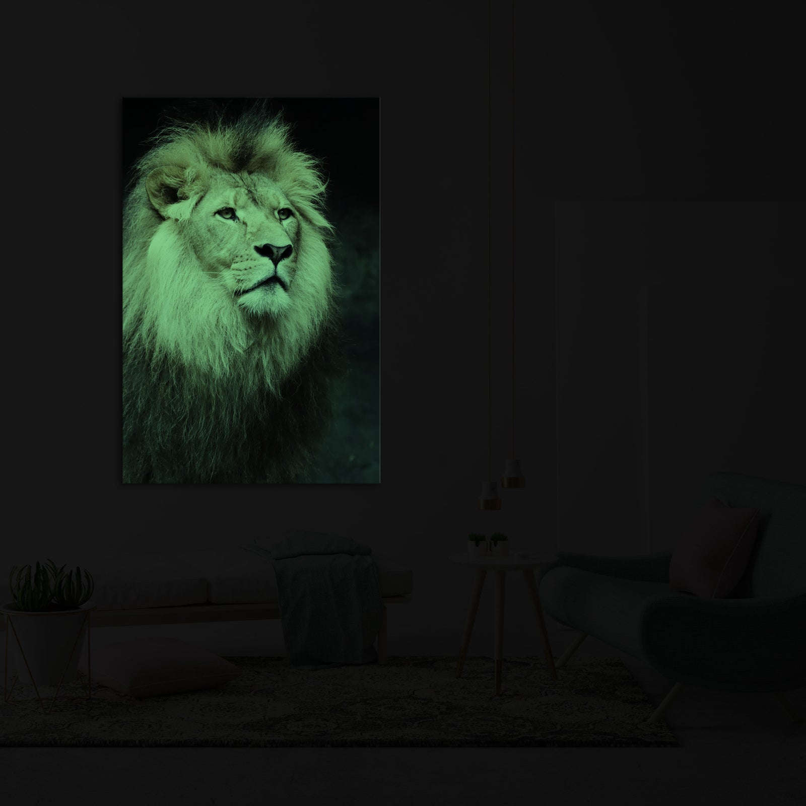 Animals No. 028, glowing in a room at night