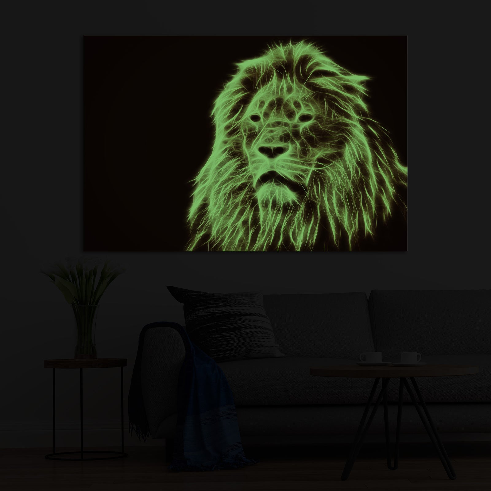 Animals No. 039, glowing in a room at night