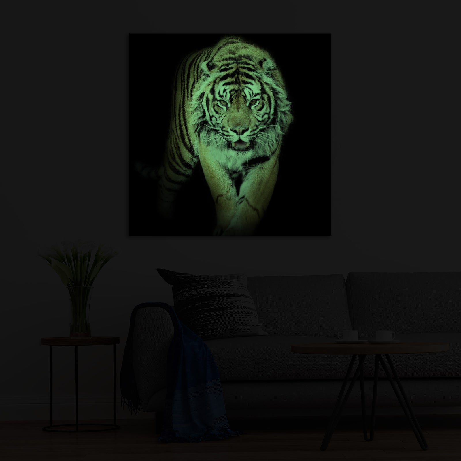 Animals No. 049, glowing in a room at night