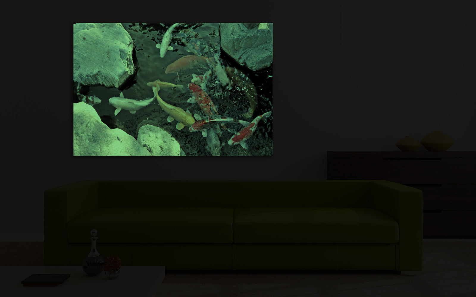 Animals No. 052, glowing in a room at night