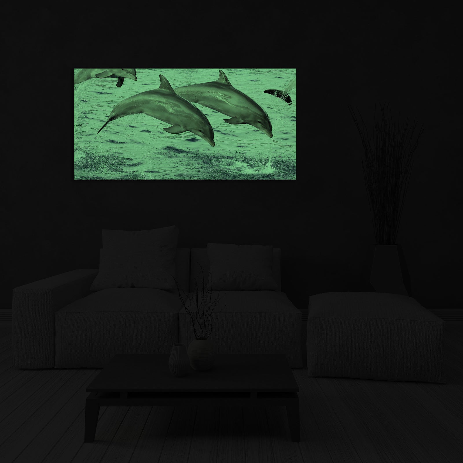 Animals No. 058, glowing in a room at night