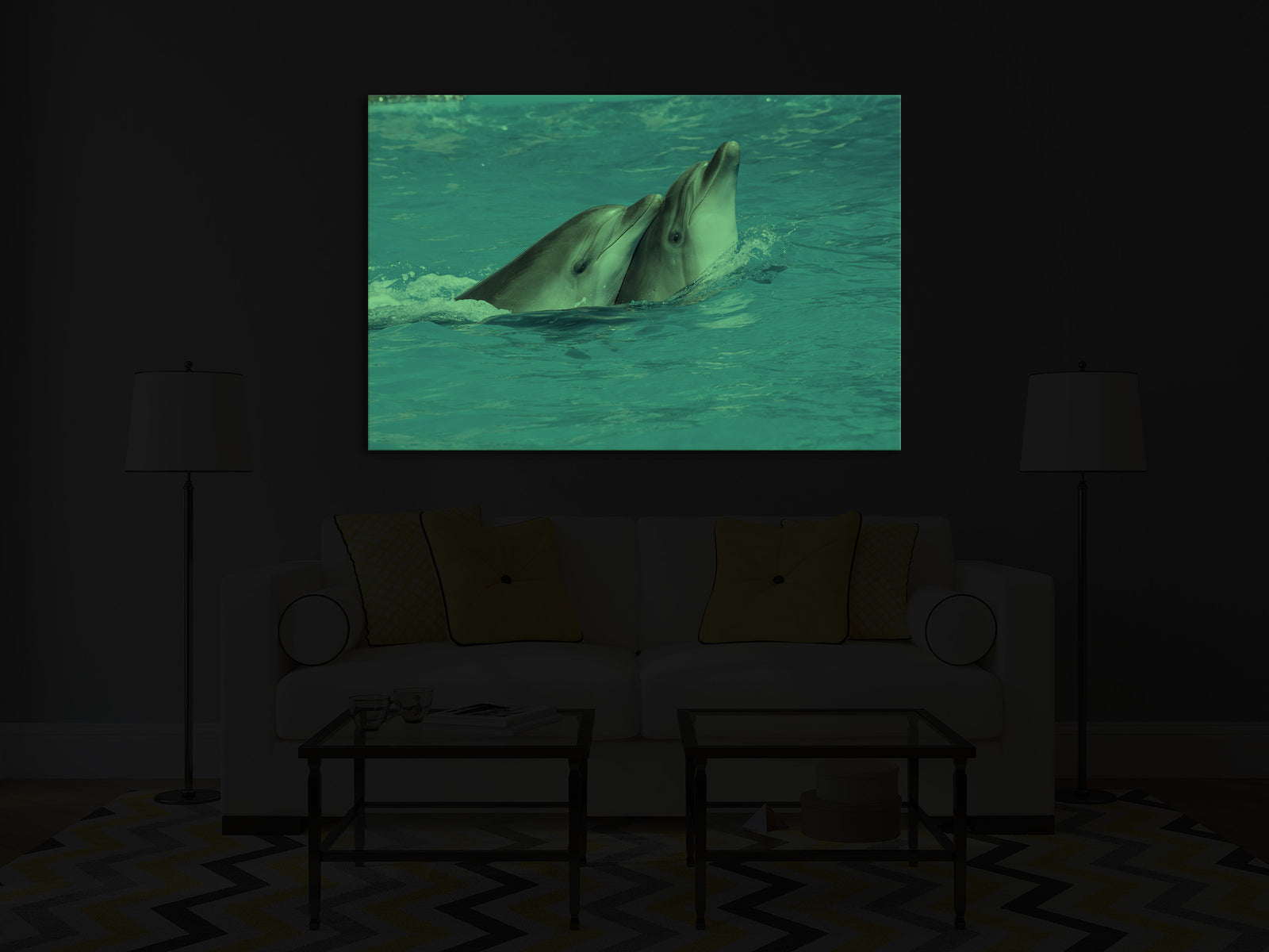 Animals No. 059, glowing in a room at night