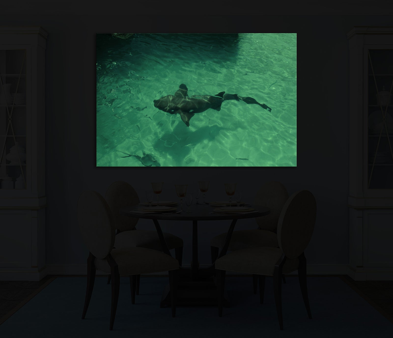 Animals No. 063, glowing in a room at night