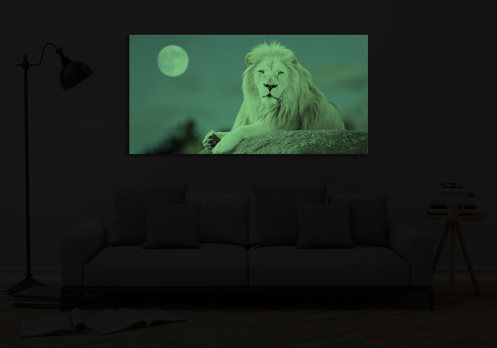 Animals No. 076, glowing in a room at night