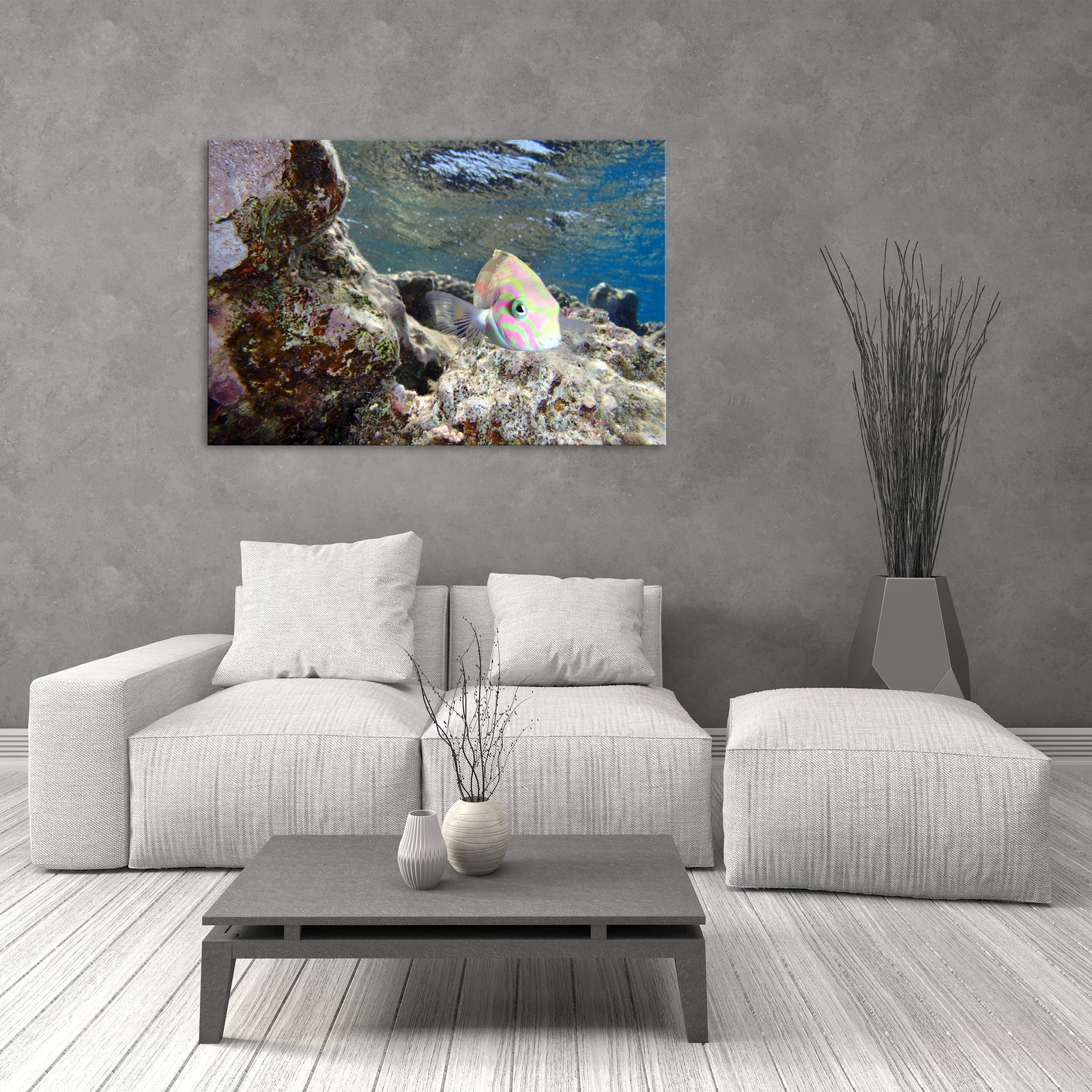 Animals No. 080, shown framed in a room by day