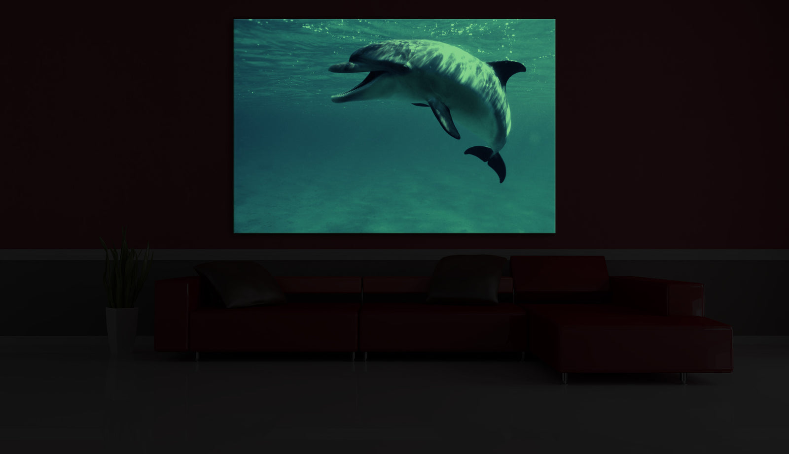 Animals No. 082, glowing in a room at night