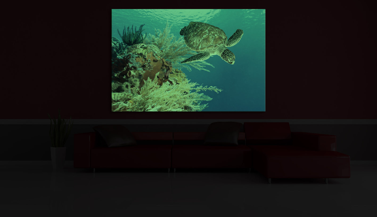 Animals No. 085, glowing in a room at night