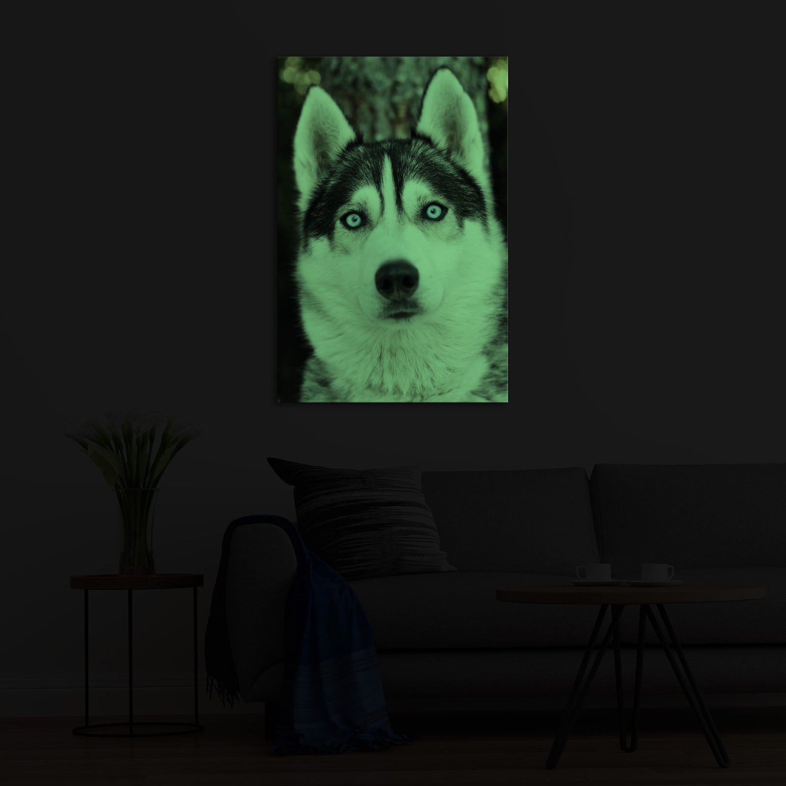 Animals No. 086, glowing in a room at night
