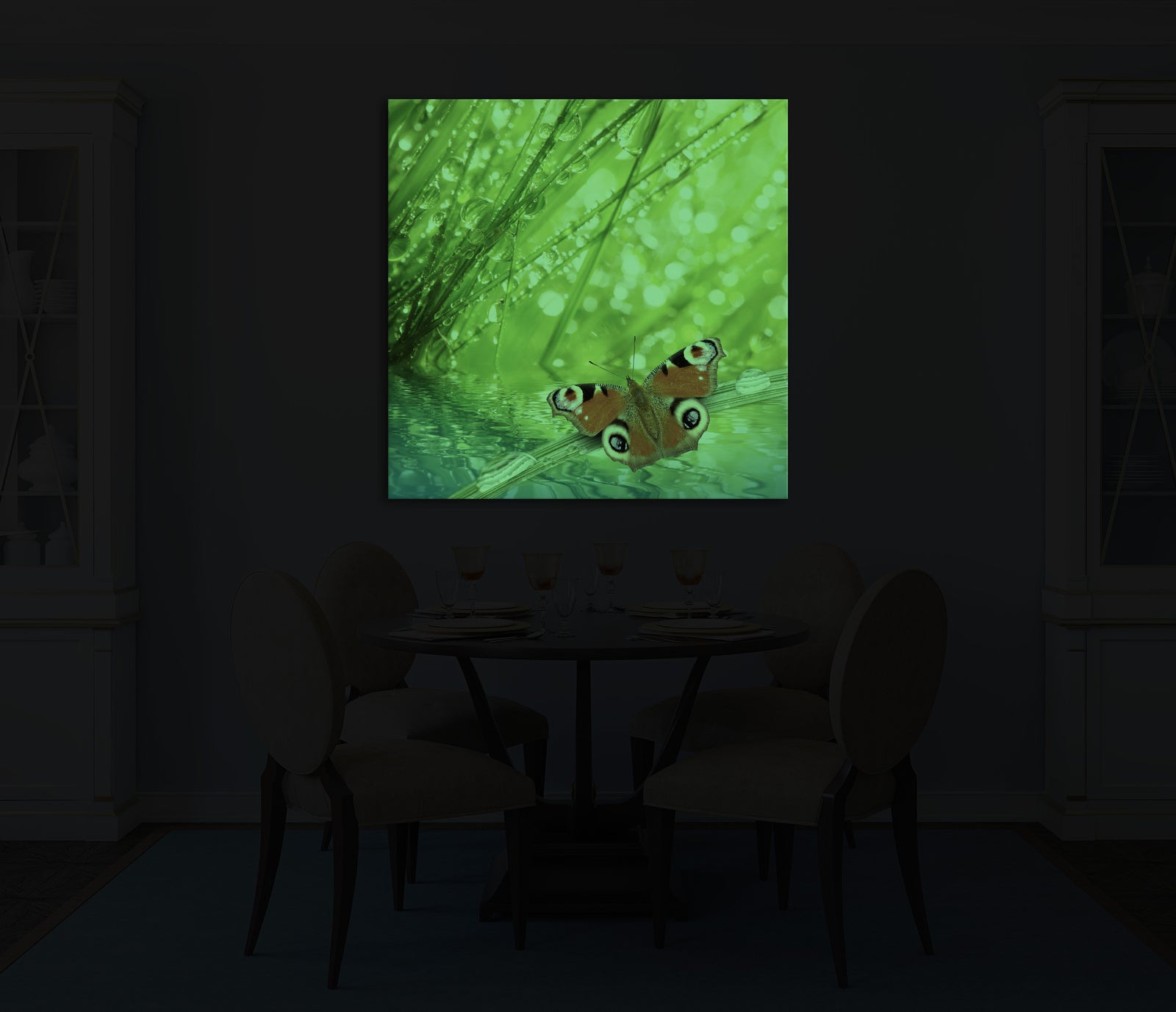 Animals No. 089, glowing in a room at night