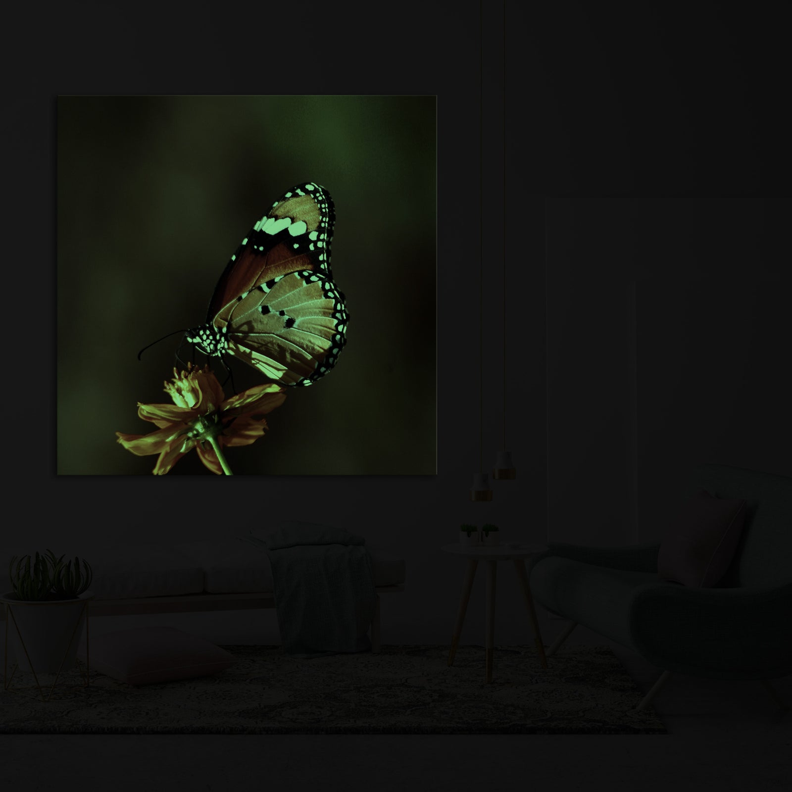 Animals No. 090, glowing in a room at night
