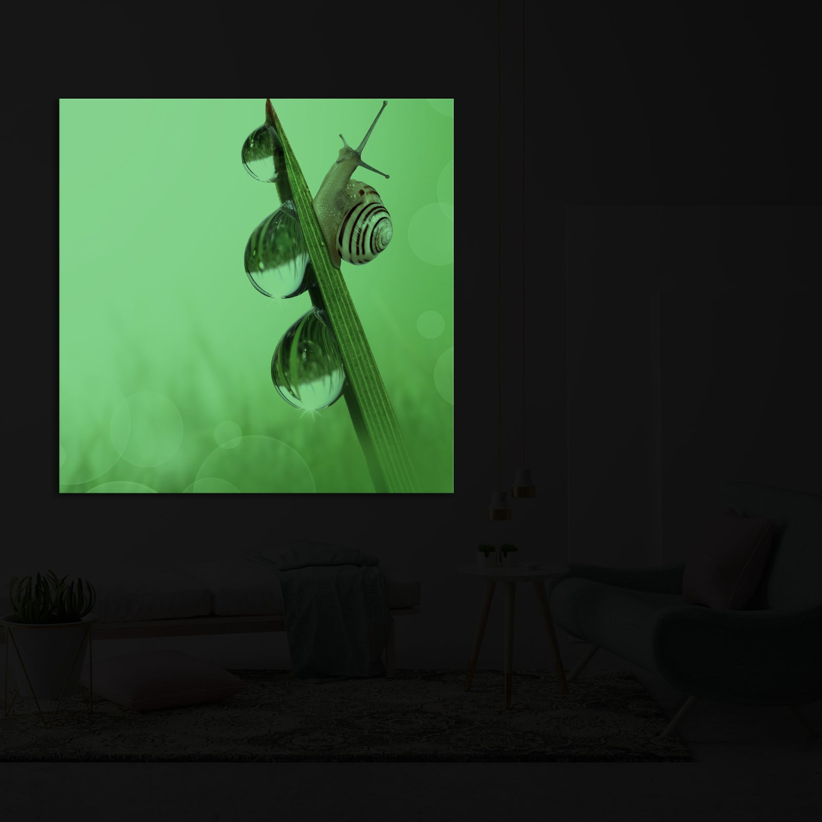 Animals No. 092, glowing in a room at night