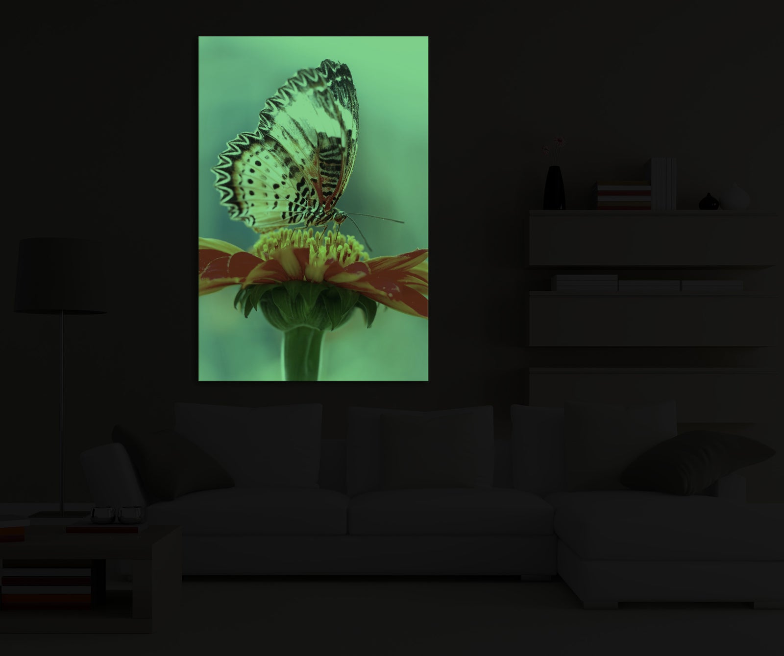 Animals No. 093, glowing in a room at night