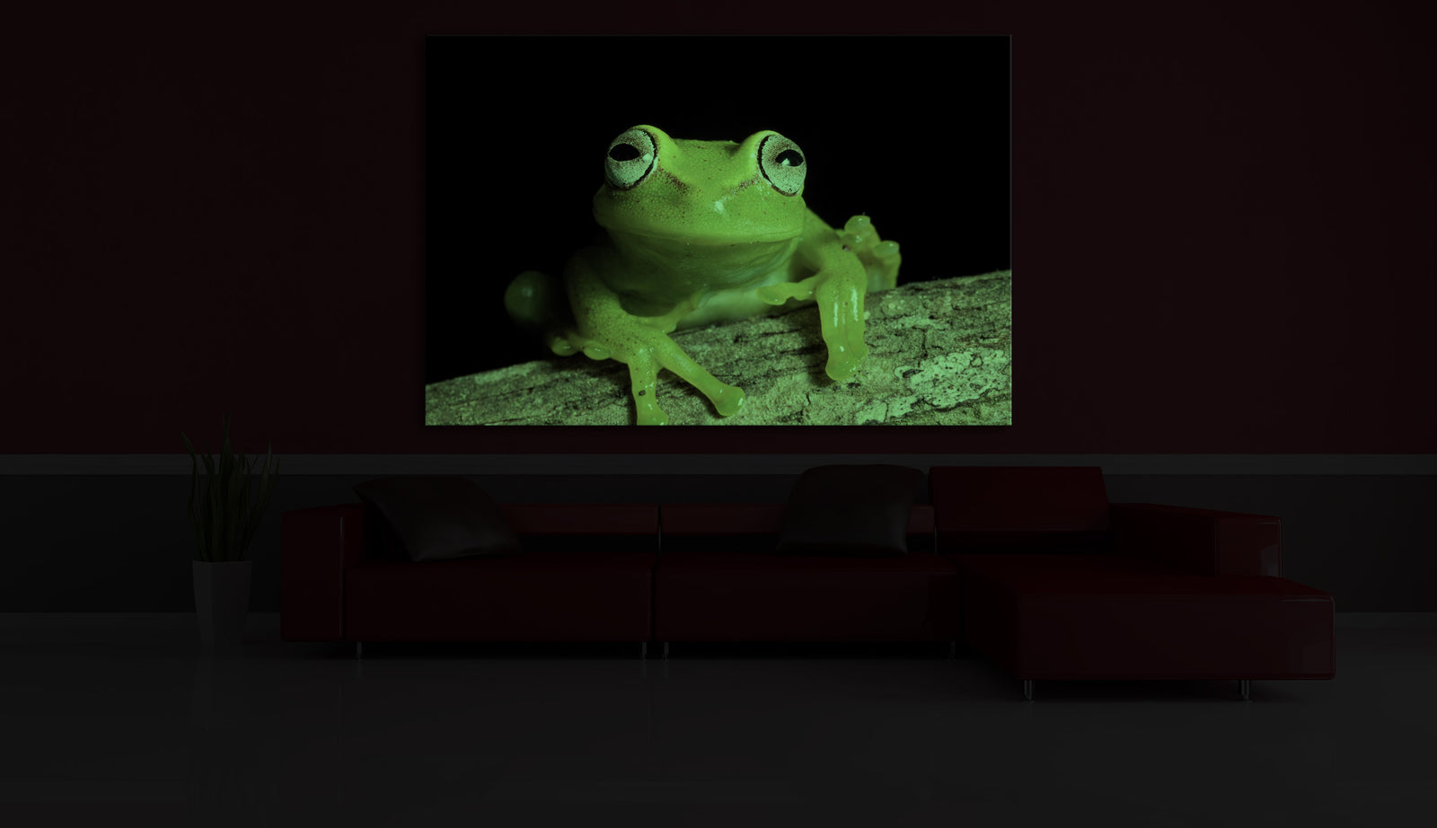 Animals No. 095, glowing in a room at night
