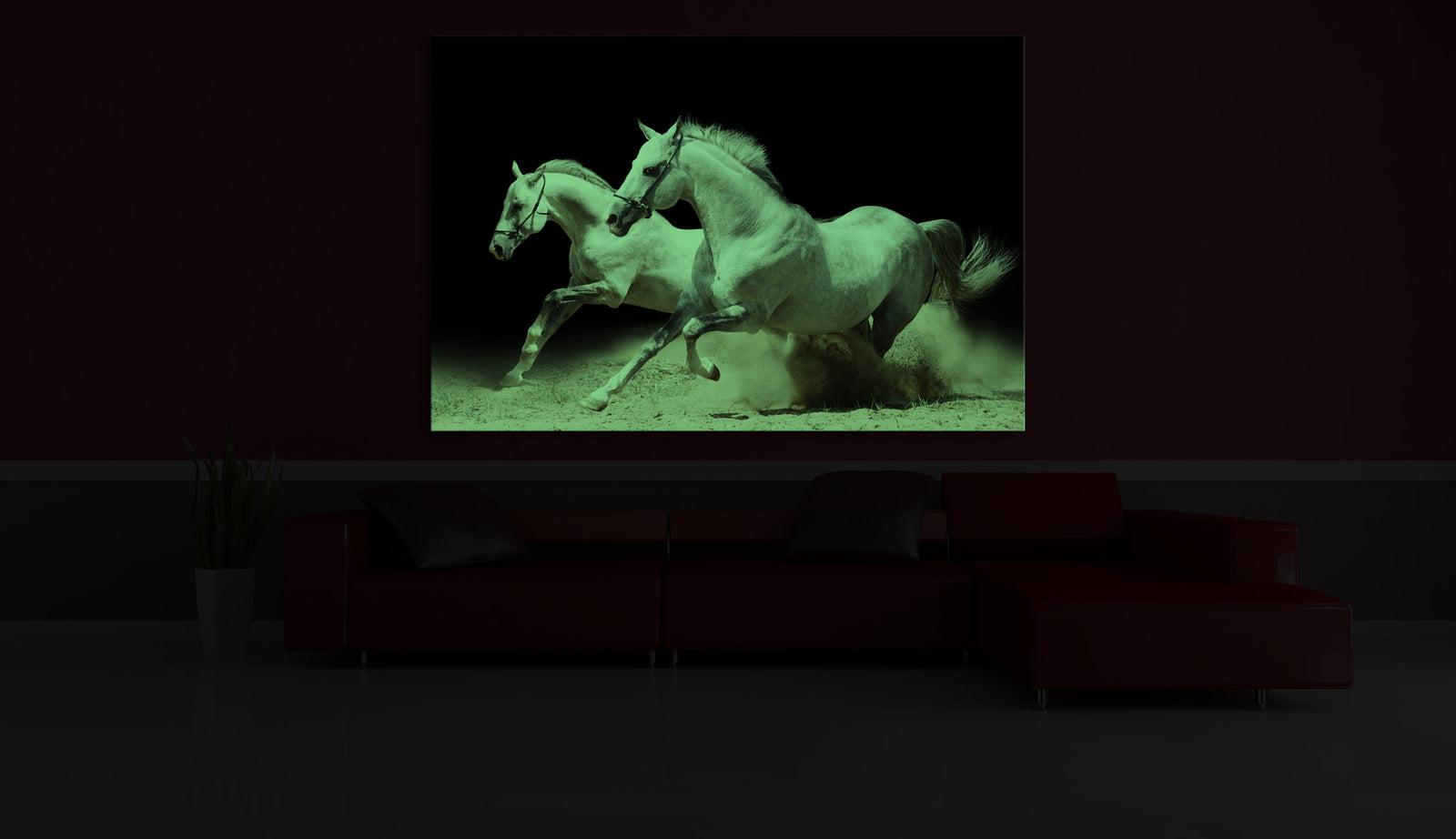 Animals No. 097, glowing in a room at night