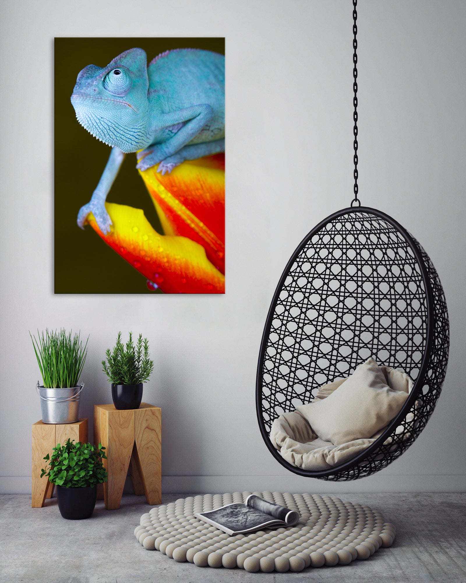 Animals No. 099, shown framed in a room by day