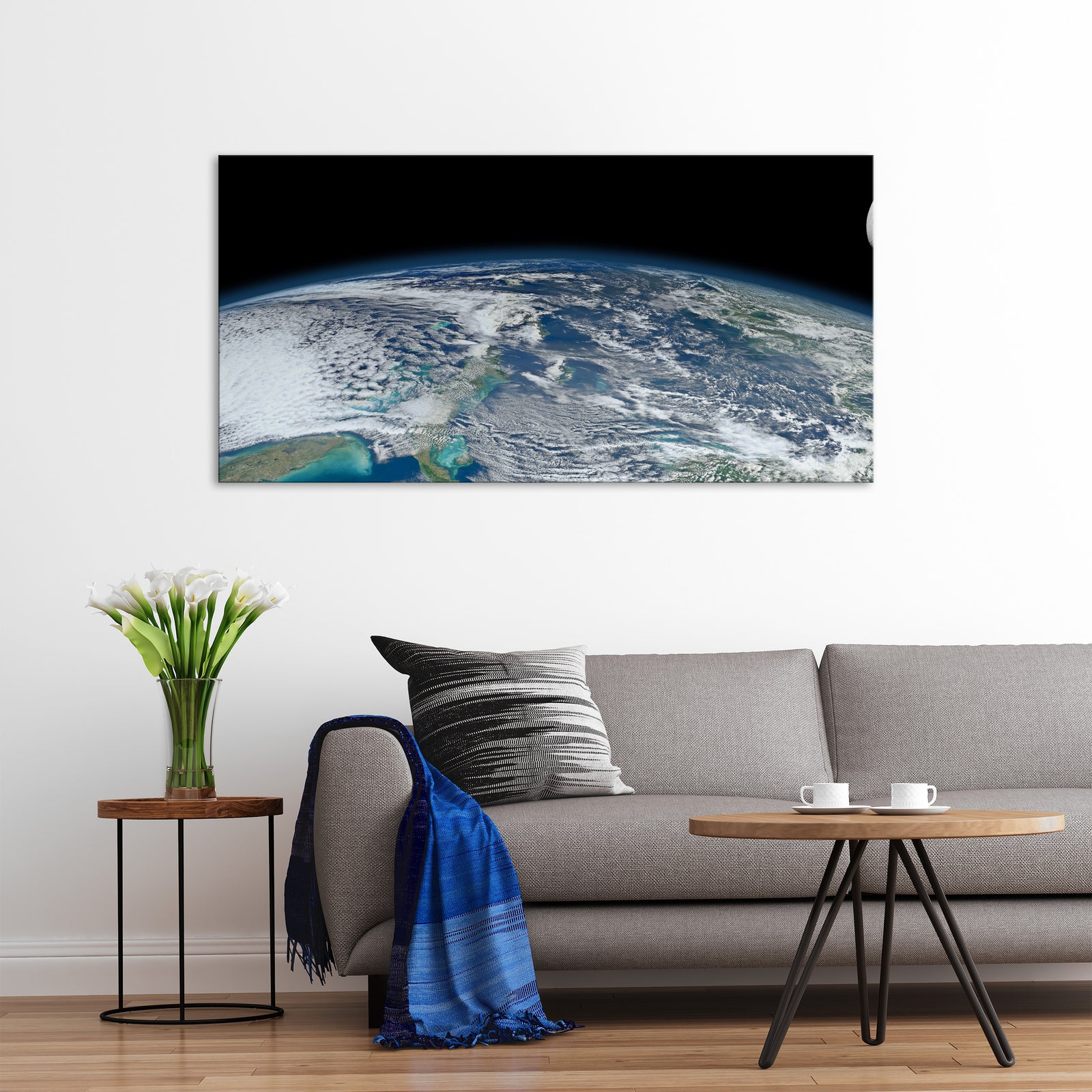 Cosmos No. 004, shown framed in a room by day