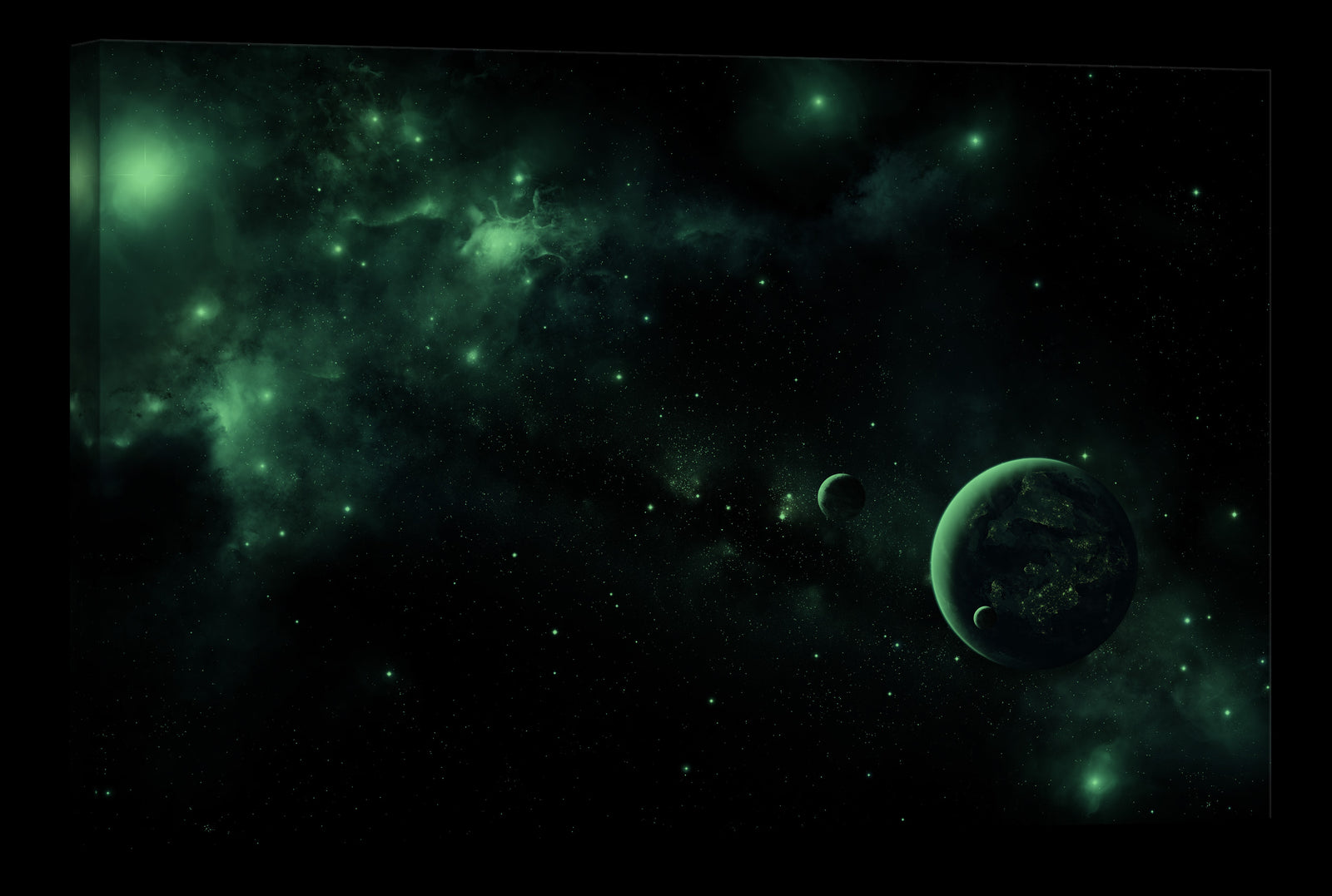 Cosmos No. 005, glowing at night