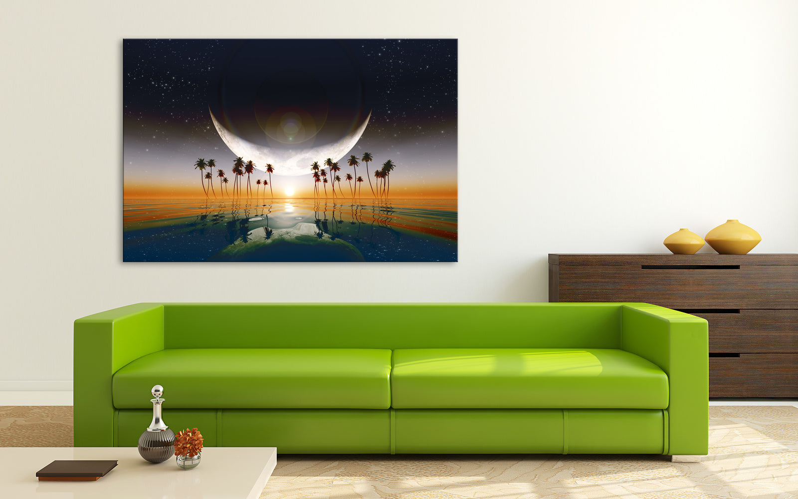 Cosmos No. 009, shown framed in a room by day