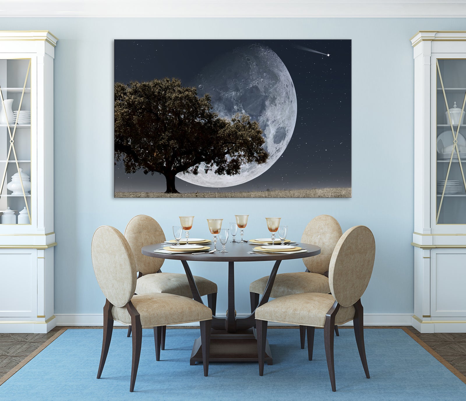Cosmos No. 015, shown framed in a room by day