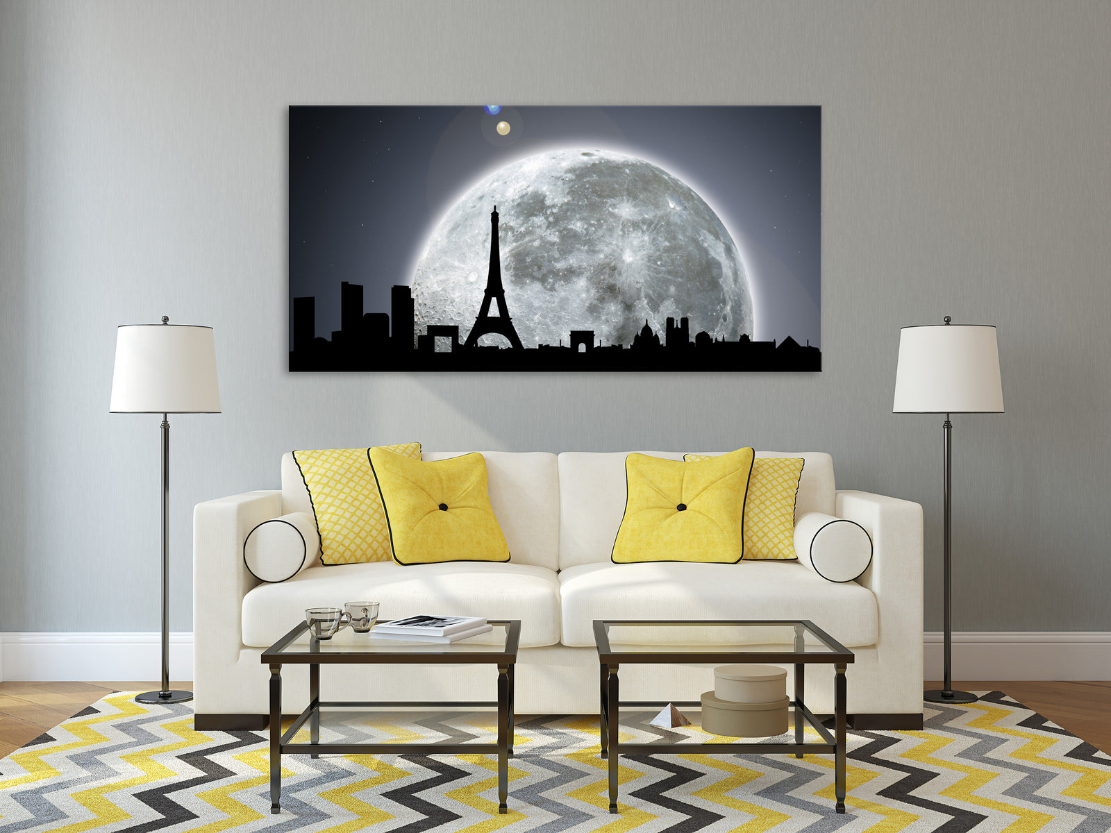 Cosmos No. 016, shown framed in a room by day