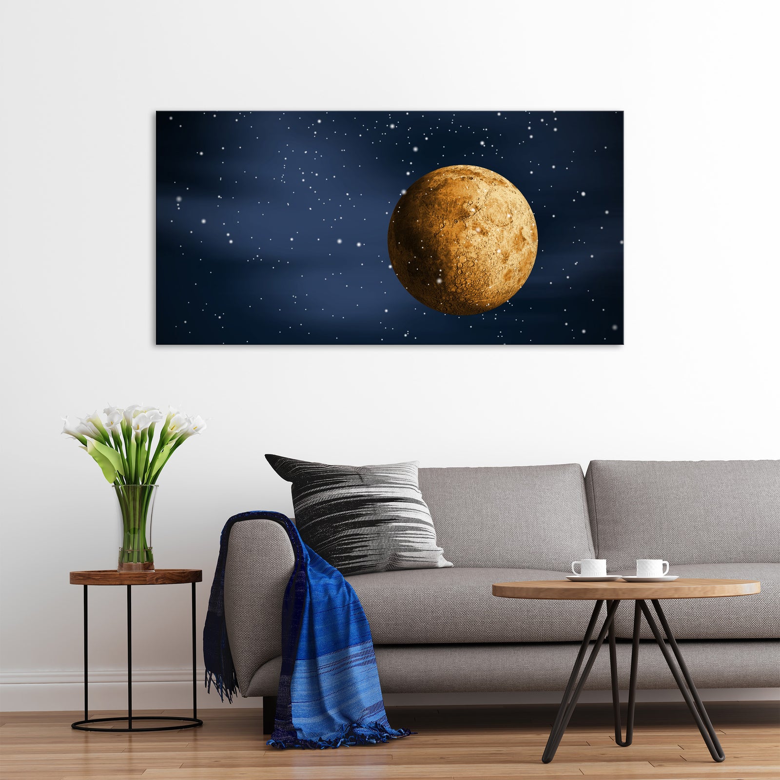 Cosmos No. 025, shown framed in a room by day