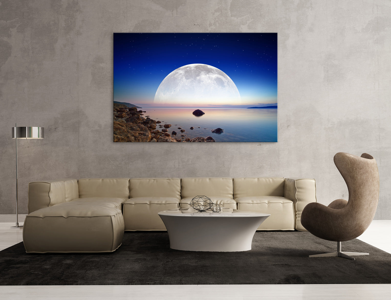 Cosmos No. 026, shown framed in a room by day