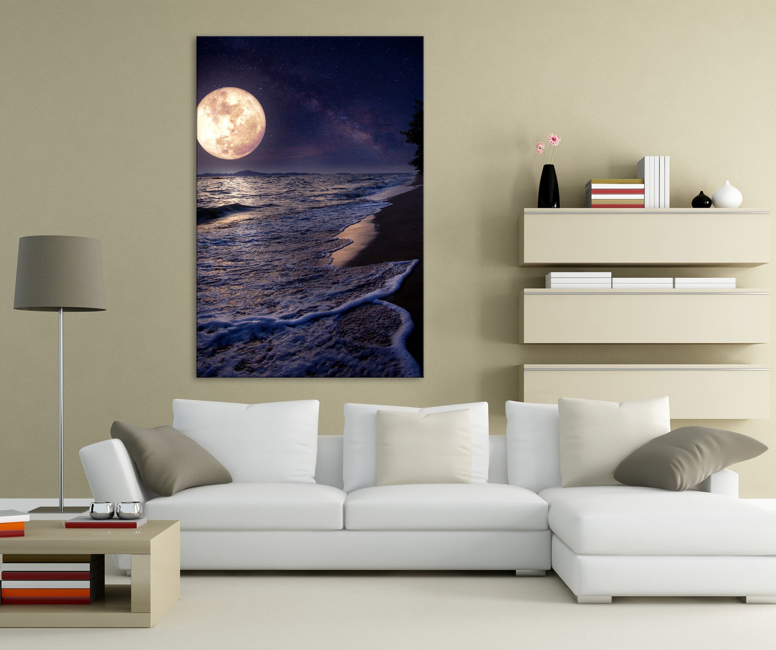 Cosmos No. 028, shown framed in a room by day