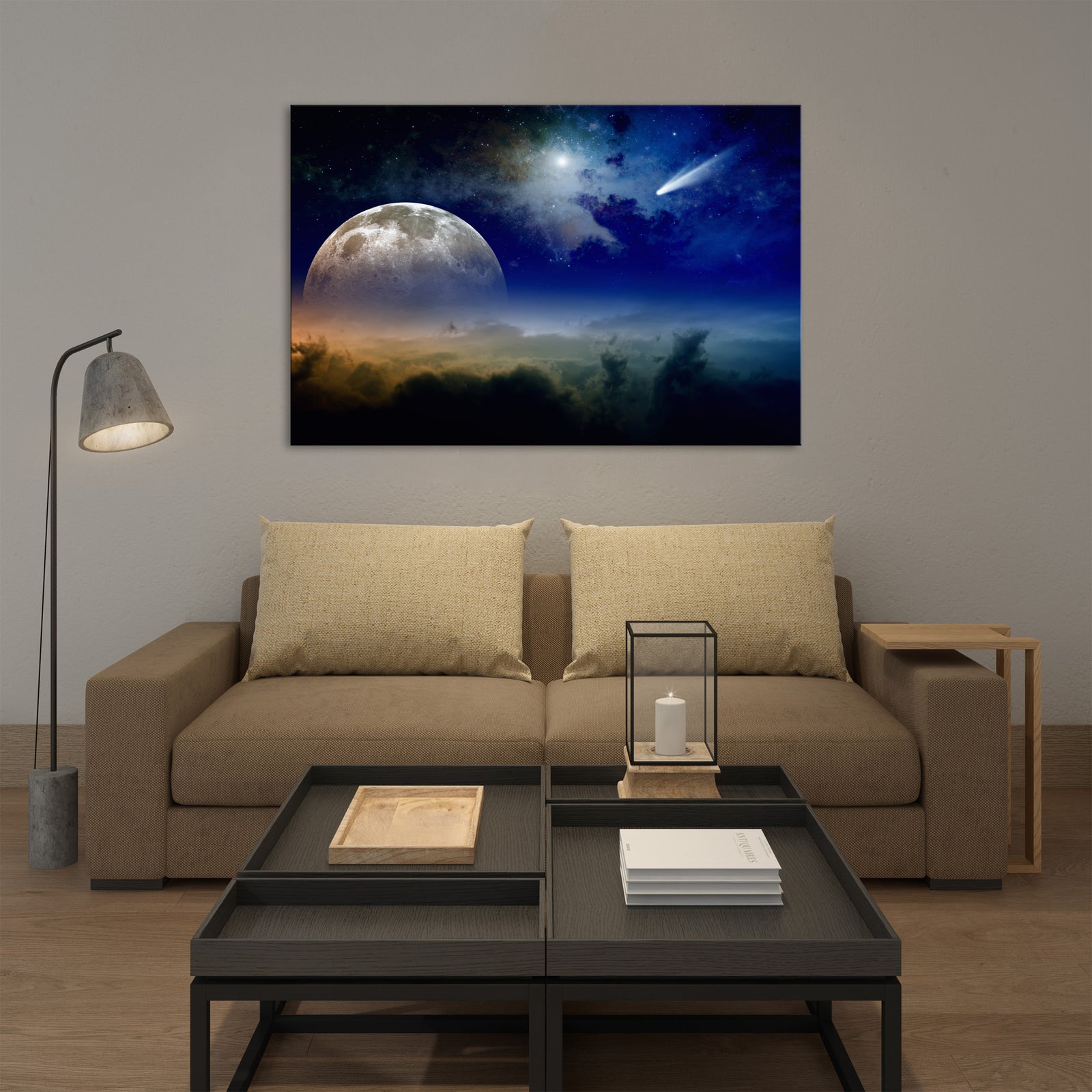 Cosmos No. 029, shown framed in a room by day