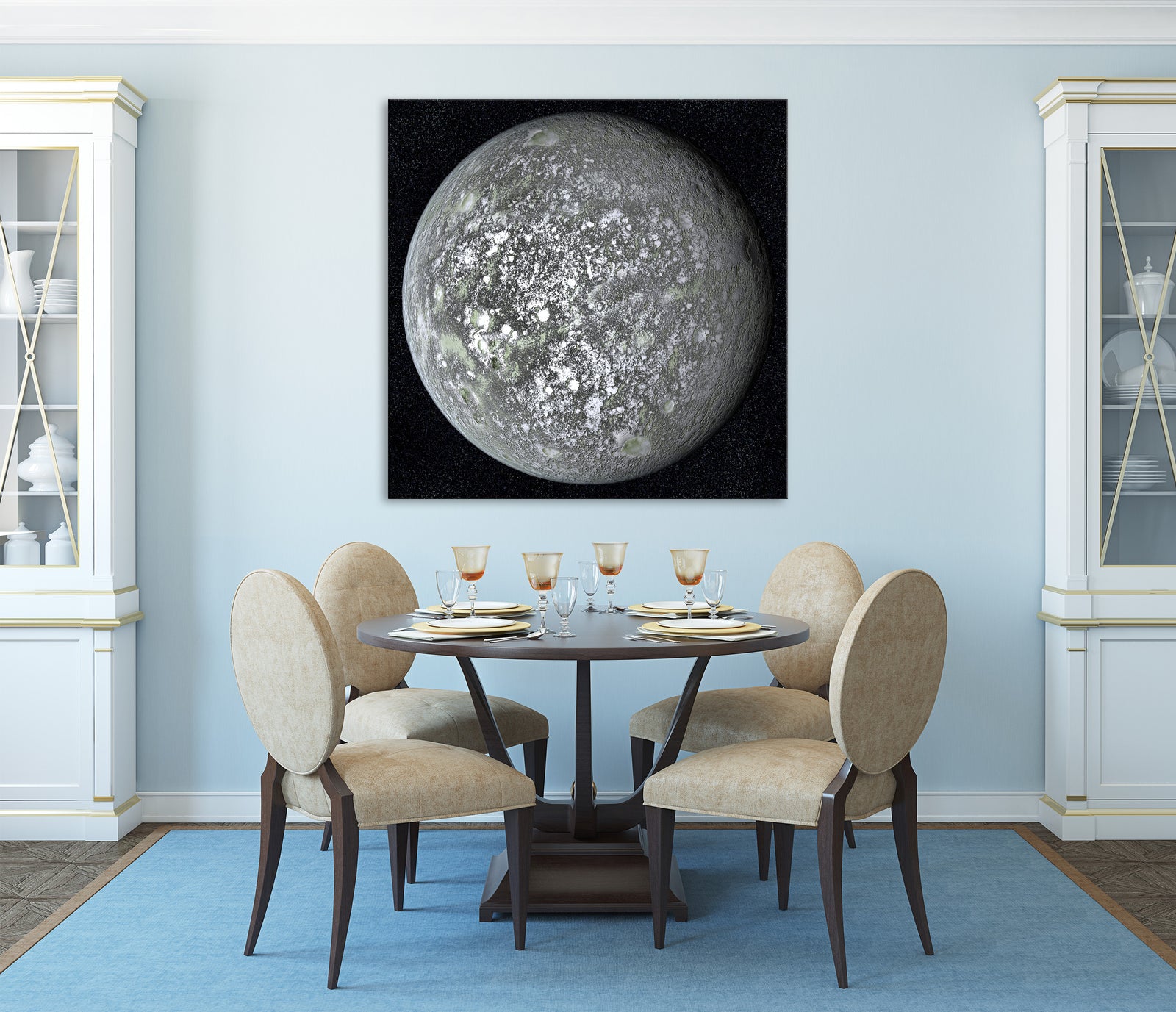 Cosmos No. 030, shown framed in a room by day