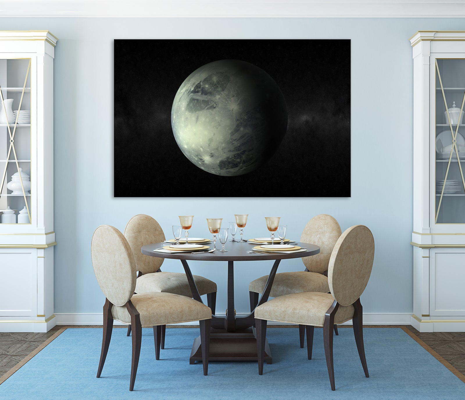 Cosmos No. 034, shown framed in a room by day