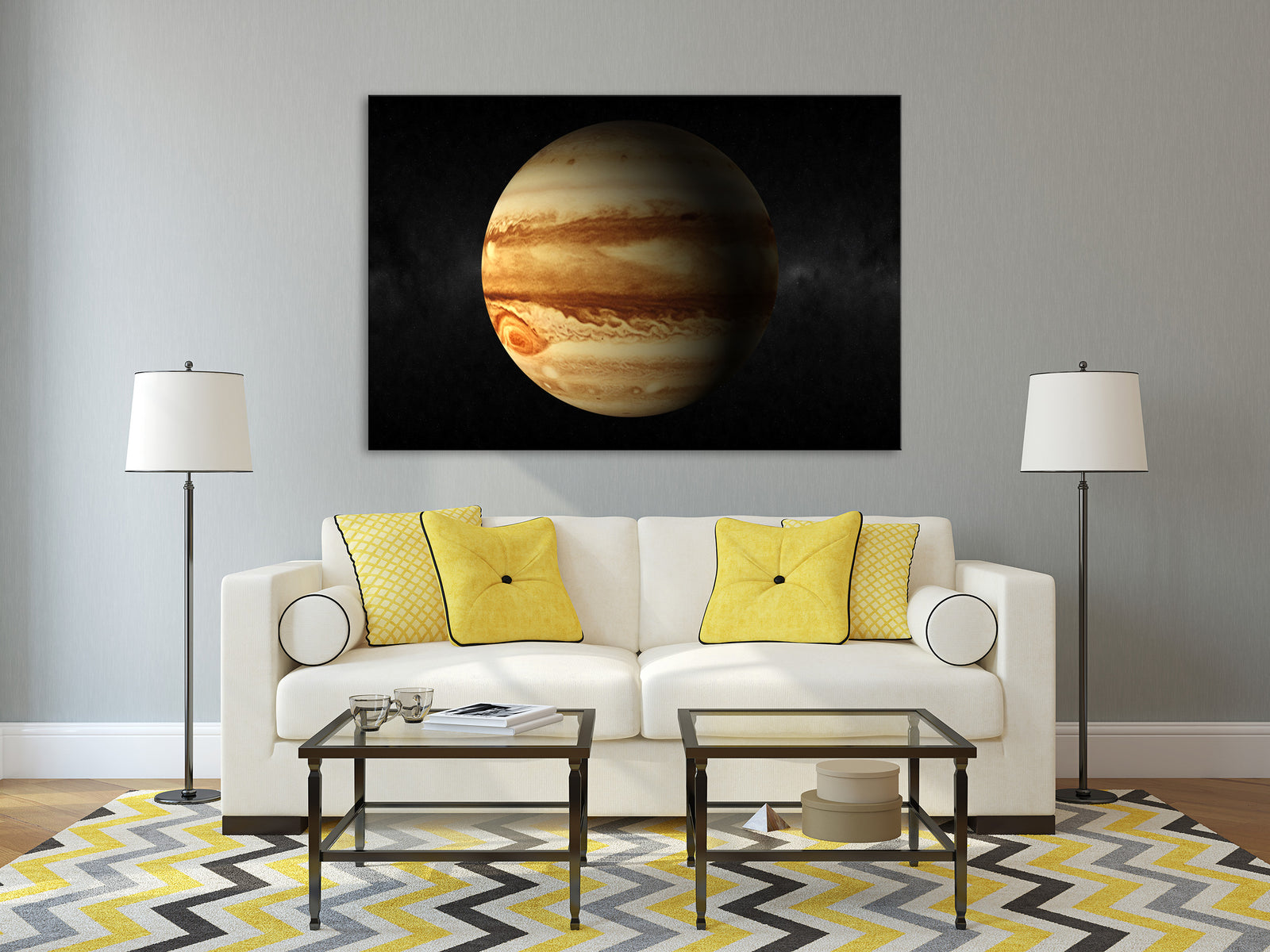 Cosmos No. 035, shown framed in a room by day