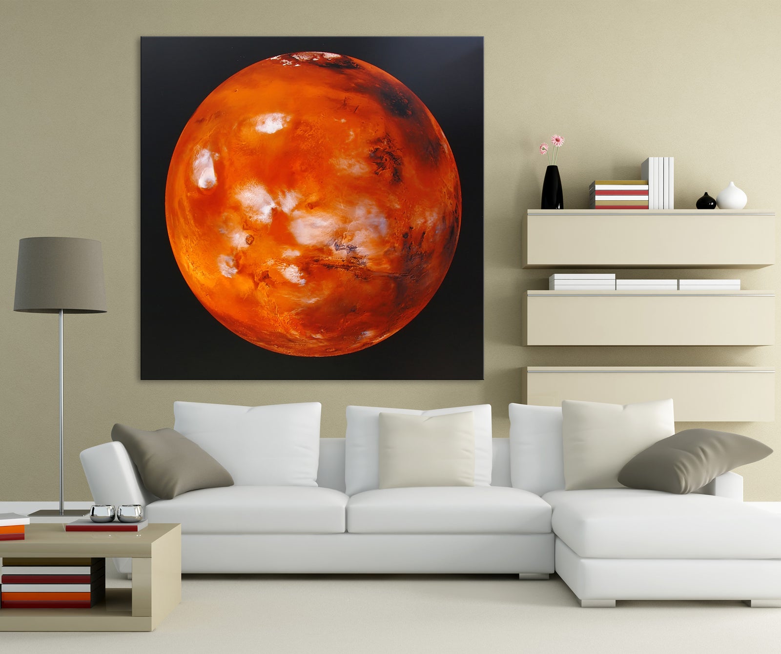 Cosmos No. 039, shown framed in a room by day