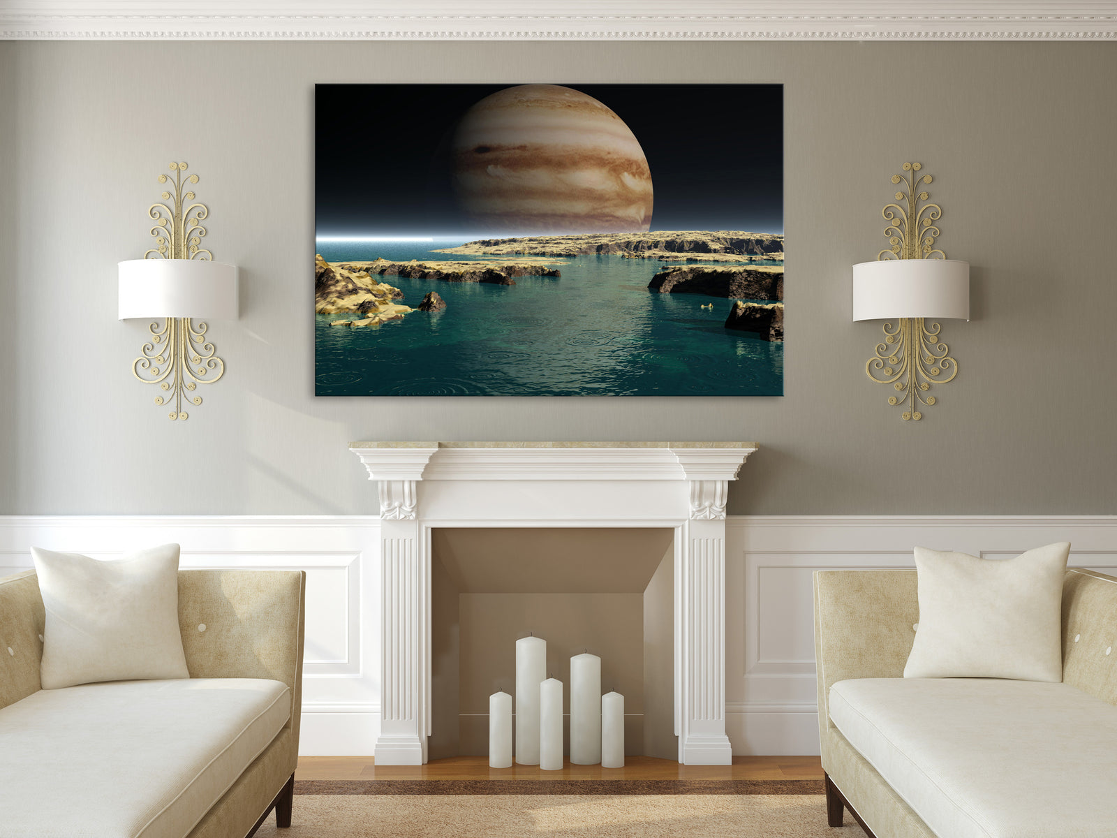 Cosmos No. 040, shown framed in a room by day