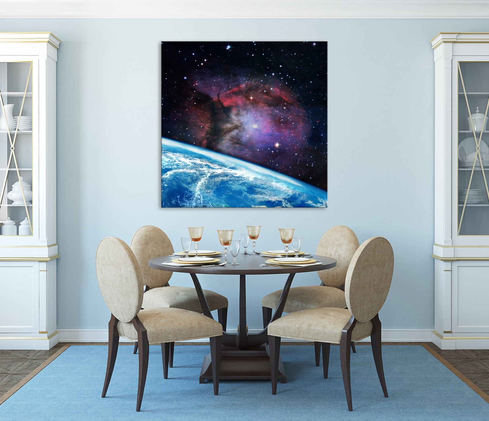 Cosmos No. 042, shown framed in a room by day