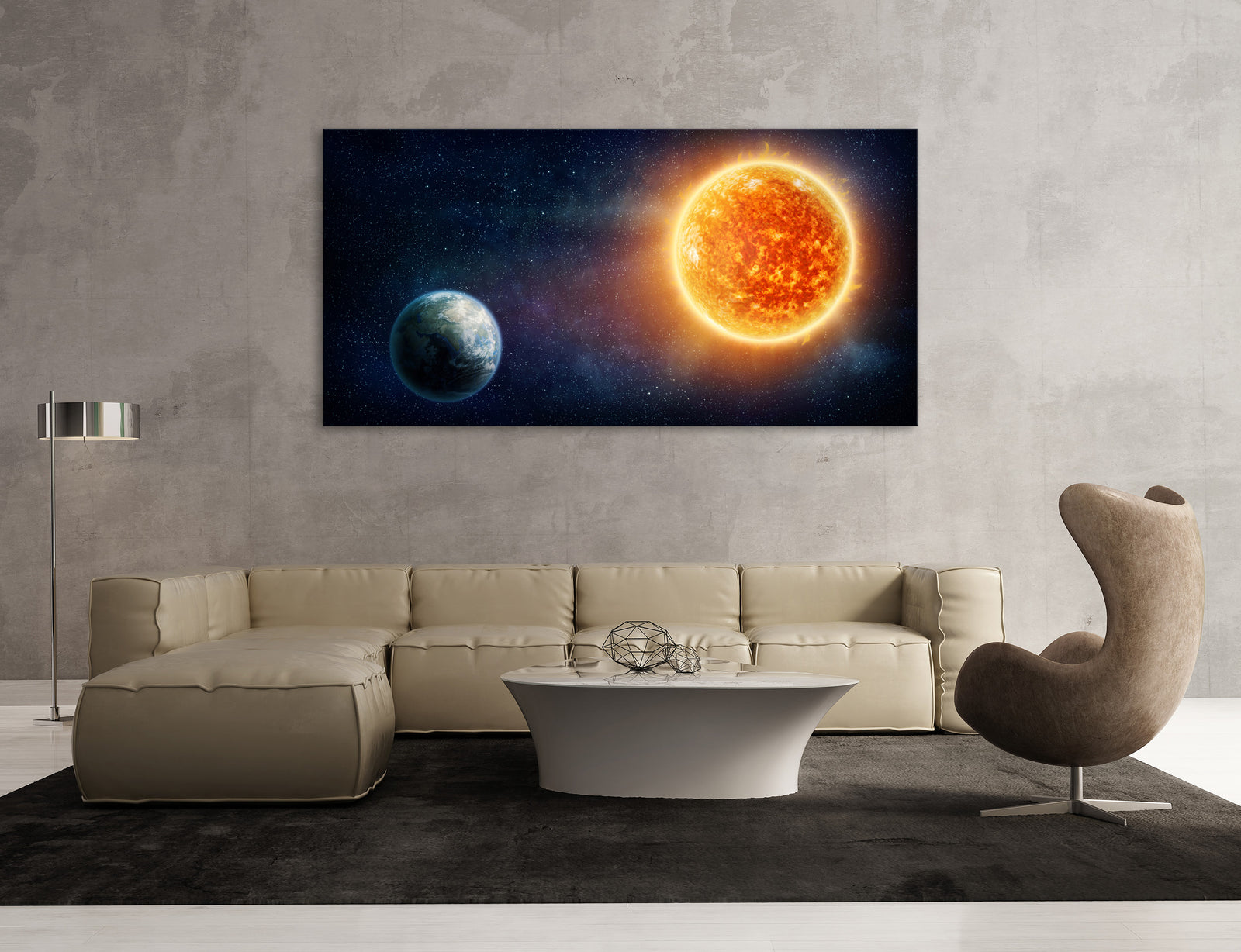 Cosmos No. 043, shown framed in a room by day