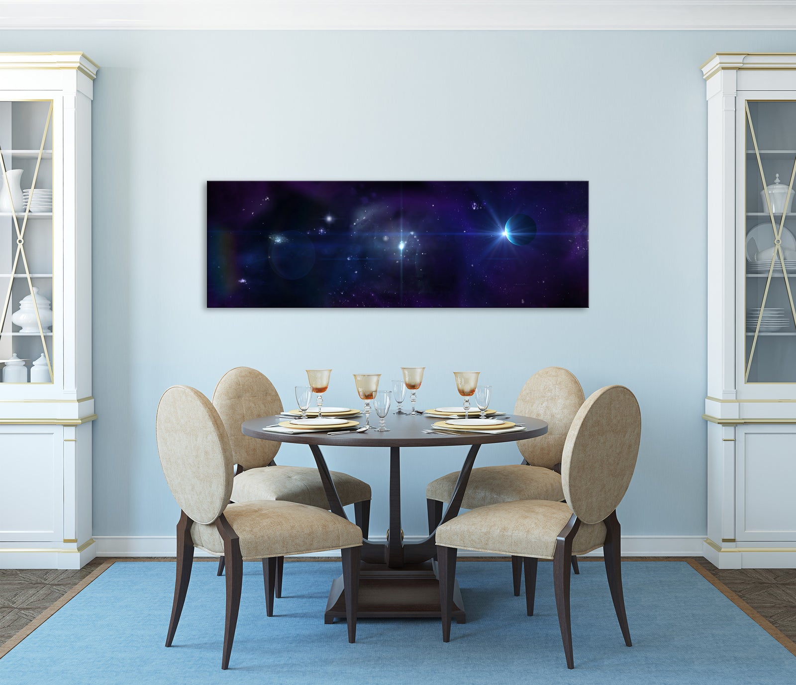 Cosmos No. 045, shown framed in a room by day