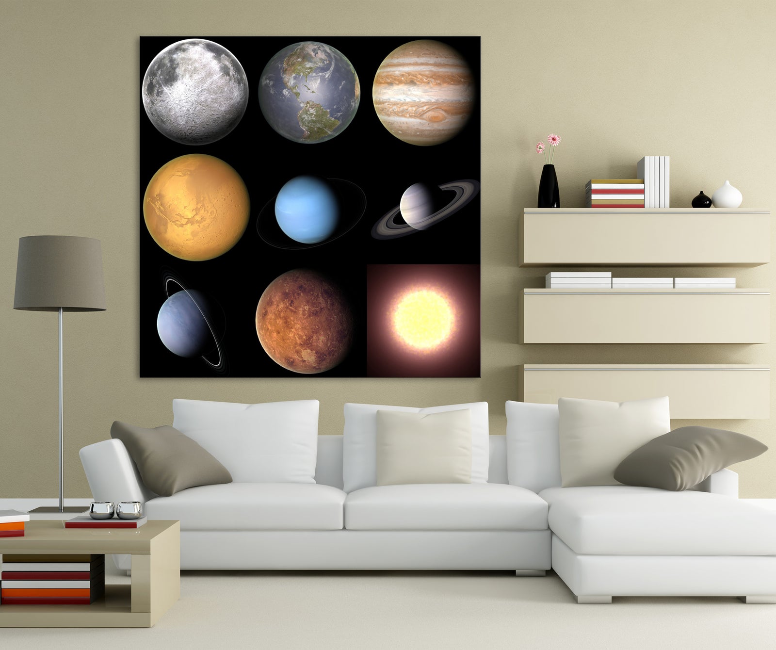Cosmos No. 050, shown framed in a room by day